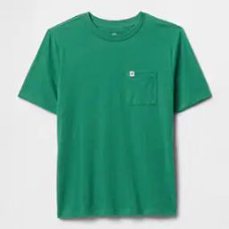 Solid Short-Sleeve Logo T-Shirt with Patch Pocket-31