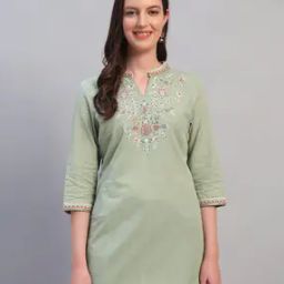 Women Self-Design V Neck Kurti-picture-45