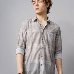 Men Checked Regular Fit Shirt with Patch Pocket-image-5