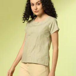 Women Relaxed Fit Dobby Top-image-93