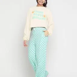 Girl Typographic Print Lounge Pants & Top Set-image-48