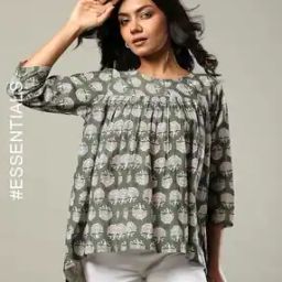 Women Floral Print Relaxed Fit High-Low Tunic-image-28