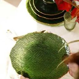 Green Fizz Textured Charger Plates-50