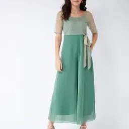 Embroidered Floral Short Sleeves Jumpsuit-picture-48