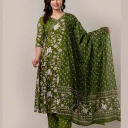 Women Printed Anarkali Kurta Suit Set -image-25