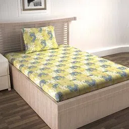 144 TC Printed Single Bedsheet with Pillow Cover-image-20