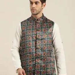 Floral Pattern Nehru Jacket-8