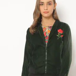 Zip-Front Jacket with Placement Applique-60