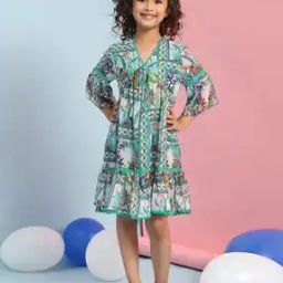 Girls Printed A-Line Dress-image-51