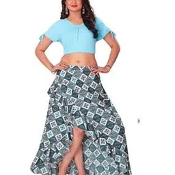Women A-Line Skirt with Elasticated Waistband-image-115