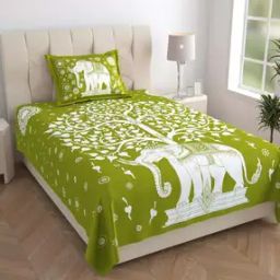 Cotton Elephent Print Single Bedsheet-picture-10