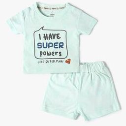 Superman Print Crew-Neck T-Shirt with Shorts-image-50