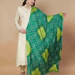 Women Bandhani Print Dupatta with Tassels-27
