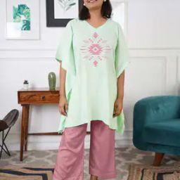 Women Geometric Print Kurta & Palazzos Set-image-34