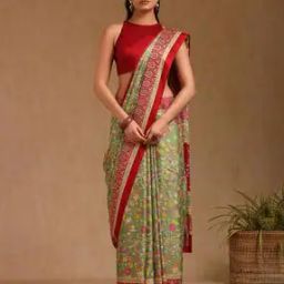 Women Pashmina Paisley Print Traditional Saree -image-32