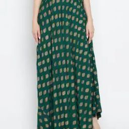 Ethnic Print Flared Skirt with Drawstring Waist-10