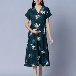 nightspree Women Leaf Print Fit & Flare Dress-picture-0