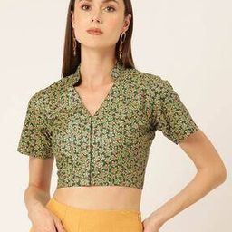 Women Floral Print Front Open Blouse-picture-19