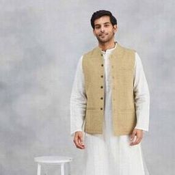 fabindia Men Relaxed Fit Nehru jacket-picture-29
