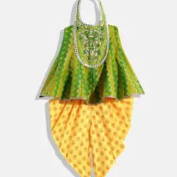 Girls Embroidered Top & Dhoti Pant Set-image-3