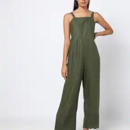 Square-Neck Jumpsuit with Smocked Back-picture-31