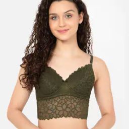 Women Solid Padded Full Cup Wirefree Bralette Bra-image-2