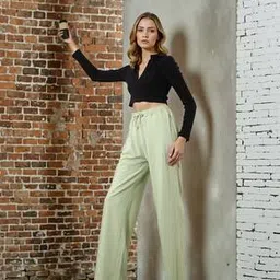 Shein Full Length High Rise Relaxed Fit Trouser with Insert Pockets-image-34