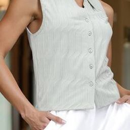 Shein Pointed Collar Extended Sleeves Textured Shirt-picture-34