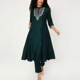 Women Embroidered A-Line Kurta Set-image-31