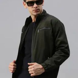 Men Slim Fit Bomber Jacket-12