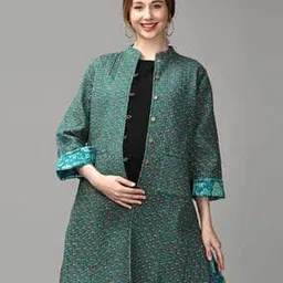Women Printed Reversible Longline Jacket-image-46