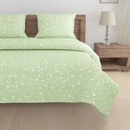 Floral Print Double Bedsheet with Pillow Covers & Comforter-picture-8