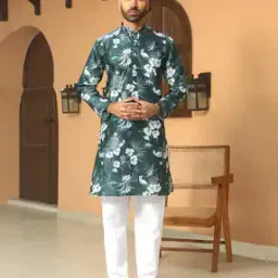 Men Printed Regular Fit Long Kurta-image-56