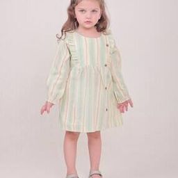 polka tots Girls Striped Fit & Flare Dress-picture-3