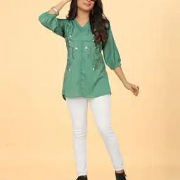 Women Embroidered A-Line Tunic-image-42