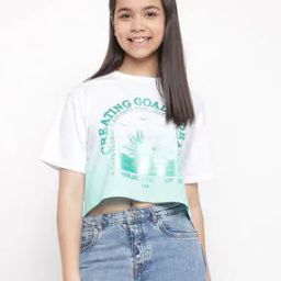Typographic Print Crop Top-7