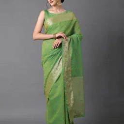 Women Woven Saree with Zari Border-image-94