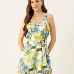 Floral Print Playsuit with Sleeveless-picture-38