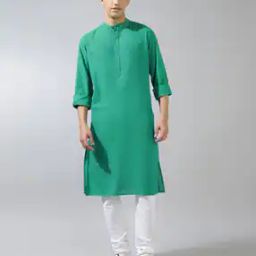 fabindia Men Slim Fit Kurta with Insert Pocket-picture-10