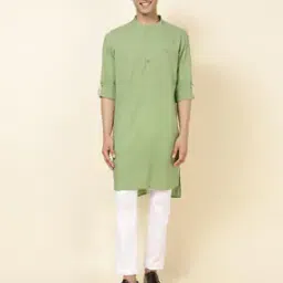 FabBasics Men Micro Print Slim Fit Kurt with Buttoned Welt Pocket-image-2