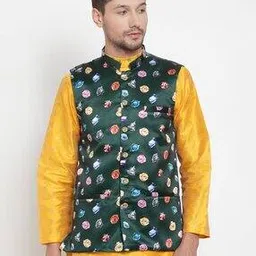 Floral Print Nehru Jacket-image-60