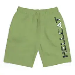 Typographic Print Shorts with Elasticated Waistband-image-8