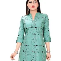Printed Tunic with Mandarin Collar-71