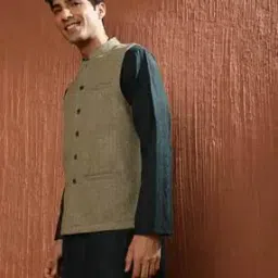 Nehru Jacket with Welt Pockets-10