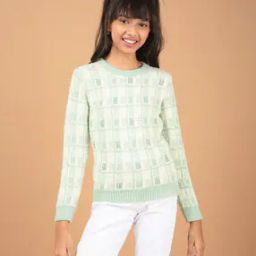 Girls Self-design Pullover-50