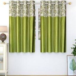 Set of 2 Leaf Print Window Curtains-image-51