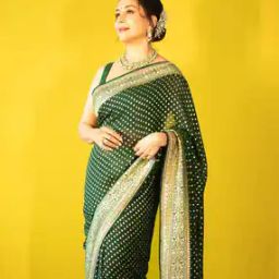 Women Banarasi Silk Saree with Contrast Border -image-7