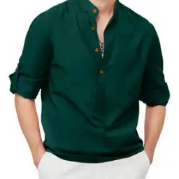 Men Mandarin Collar Short Kurta-image-35