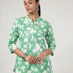 Women Floral Print Straight Tunic-50