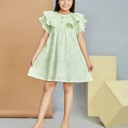 Girls Embroidered Fit & Flare Dress-image-4
